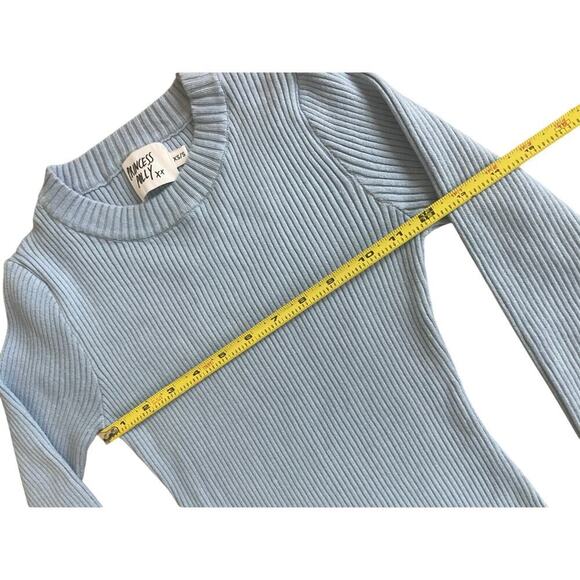 Princess Polly mini Dress Ribbed knitted Sz XS/S Baby blue Long sleeve Aesthetic - Picture 6 of 14